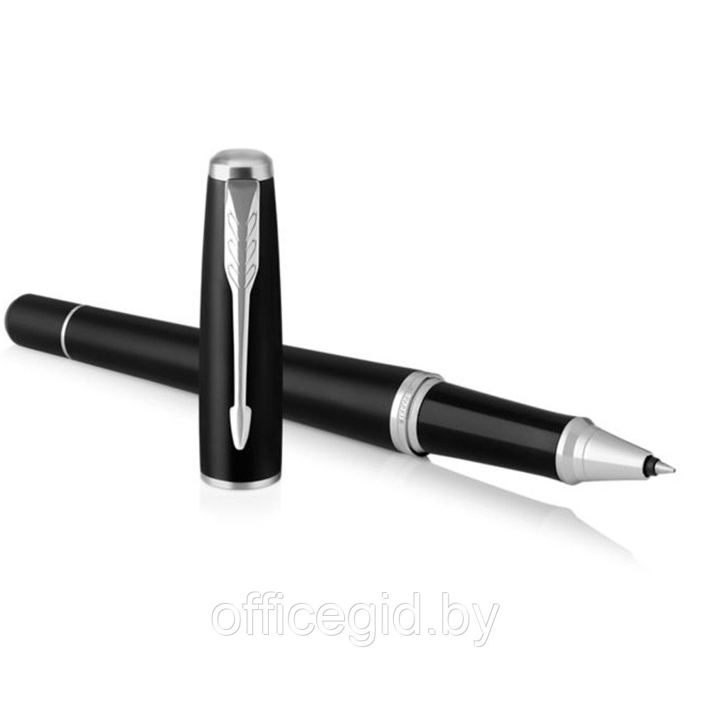 Ручка-роллер "Parker Urban Muted Black Chrome Trim", 0.5 мм, черный, серебристый, стерж. черный - фото 3 - id-p188888801