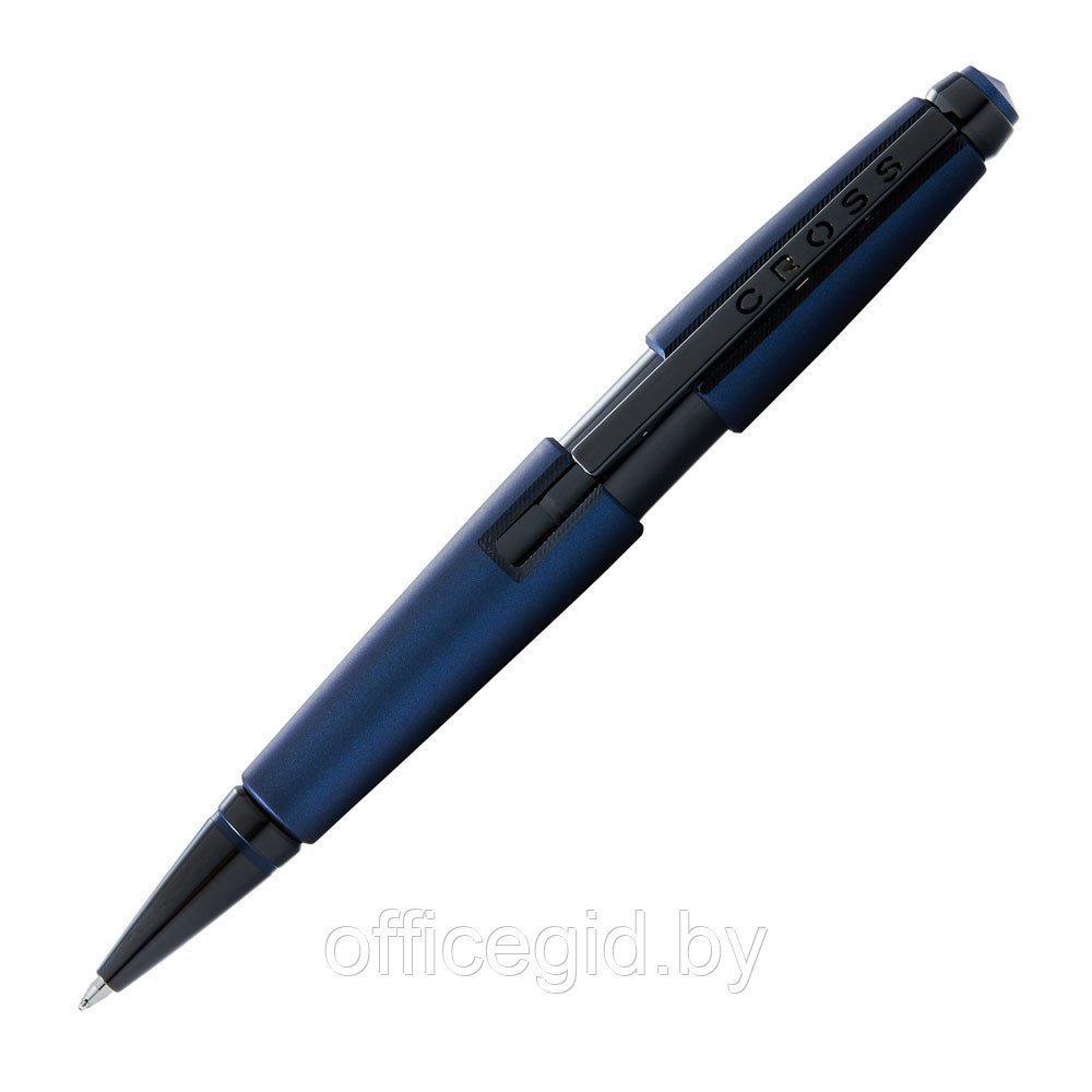 Ручка-роллер "Cross Edge Matte Blue Lacquer", 0.7 мм, матовый синий, черный, стерж. черный - фото 1 - id-p188888803