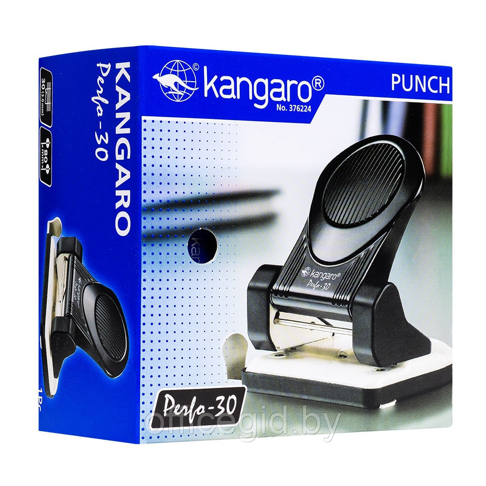 Дырокол Kangaro "Perfo-30", 30 листов, черный - фото 3 - id-p188889700