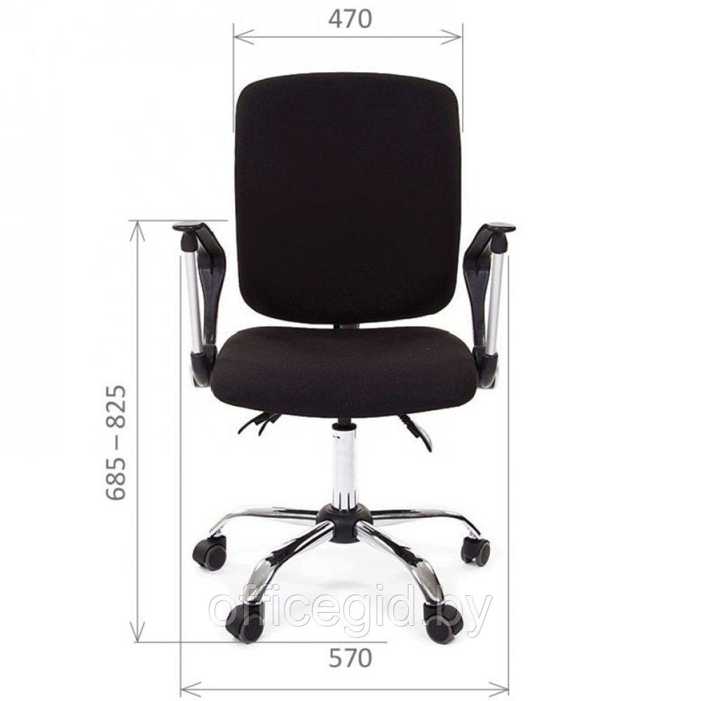 Кресло для персонала "Chairman 9801 Chrome", ткань, металл, черный - фото 2 - id-p188893376