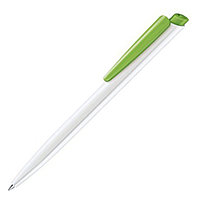 Ручка шариковая автоматическая "Senator Dart Polished Basic", 1.0 мм, белый, светло-зеленый, стерж. синий