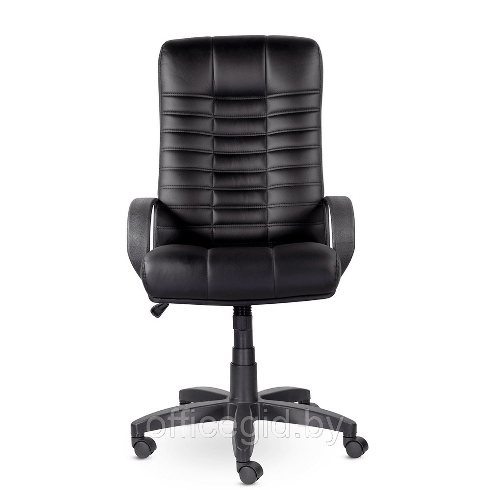 Кресло для руководителя UTFC Атлант В пластик, кожа К-01, черный - фото 5 - id-p188893391
