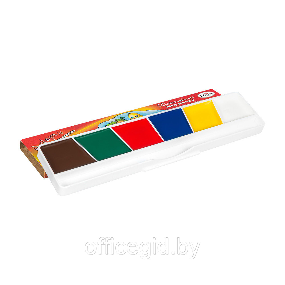 Краски акварельные "Мультики", 6 цветов, ассорти - фото 2 - id-p188886020