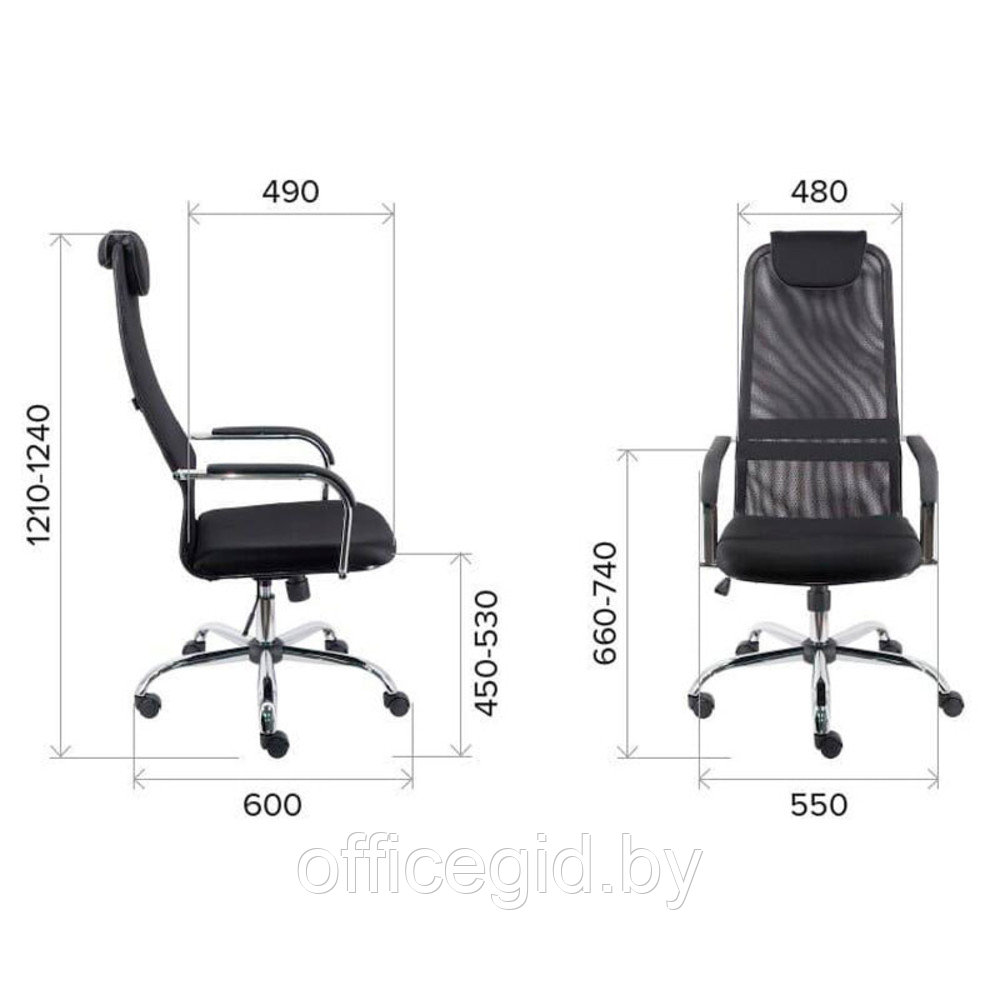 Кресло для руководителя "EVERPROF EP-708", ткань, металл, черный - фото 5 - id-p188893397