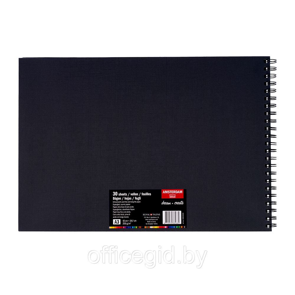 Скетчбук "Amsterdam", A3, 250 г/м2, 30 листов, черный - фото 3 - id-p188890673