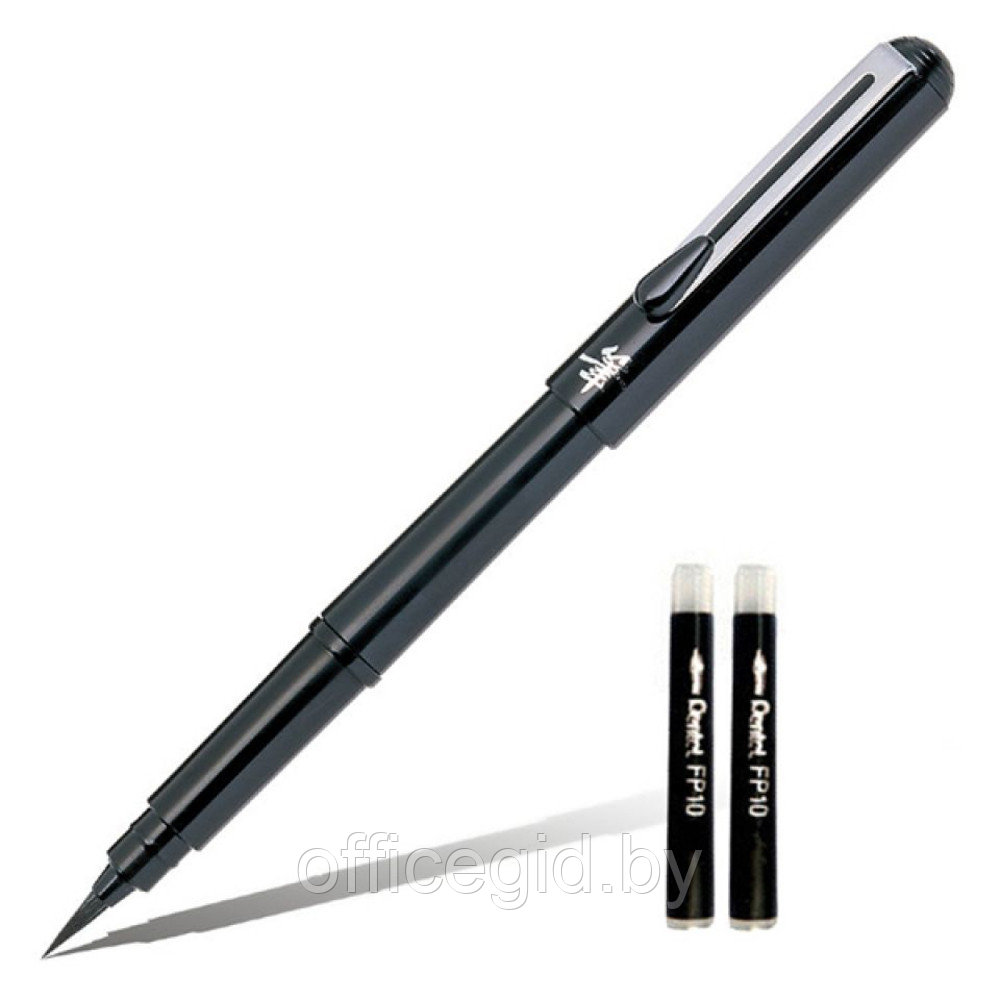 Кисть-ручка "Pocket Brush XGFKP" +2 картриджа, черный, блистер - фото 2 - id-p188885223