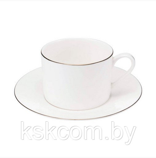 Кофейный/чайный набор для сублимации (чашка, блюдце), 250 мл ЗОЛОТОЙ ОБОДОК