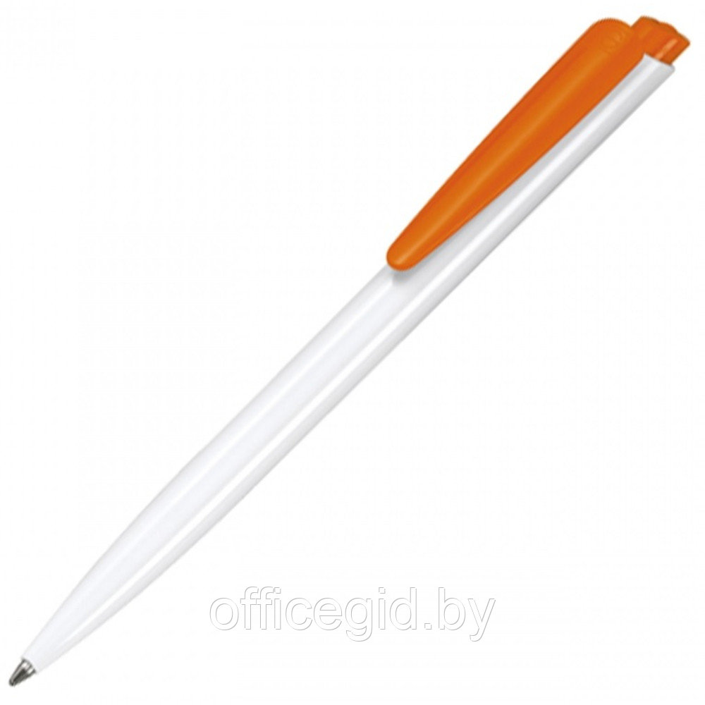 Ручка шариковая автоматическая "Senator Dart Polished Basic", 1.0 мм, белый, оранжевый, стерж. синий - фото 1 - id-p188888864