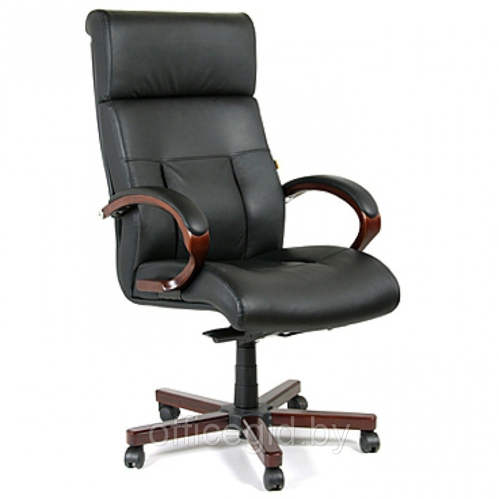 Кресло для руководителя "Chairman 421", кожа, металл, дерево, черный - фото 1 - id-p188893411