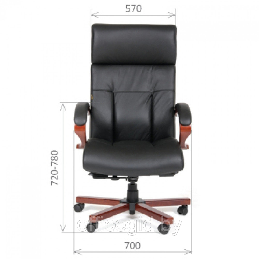 Кресло для руководителя "Chairman 421", кожа, металл, дерево, черный - фото 4 - id-p188893411