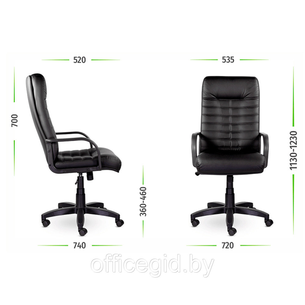 Кресло для руководителя UTFC Орион В пластик, экокожа, черный - фото 6 - id-p188893413