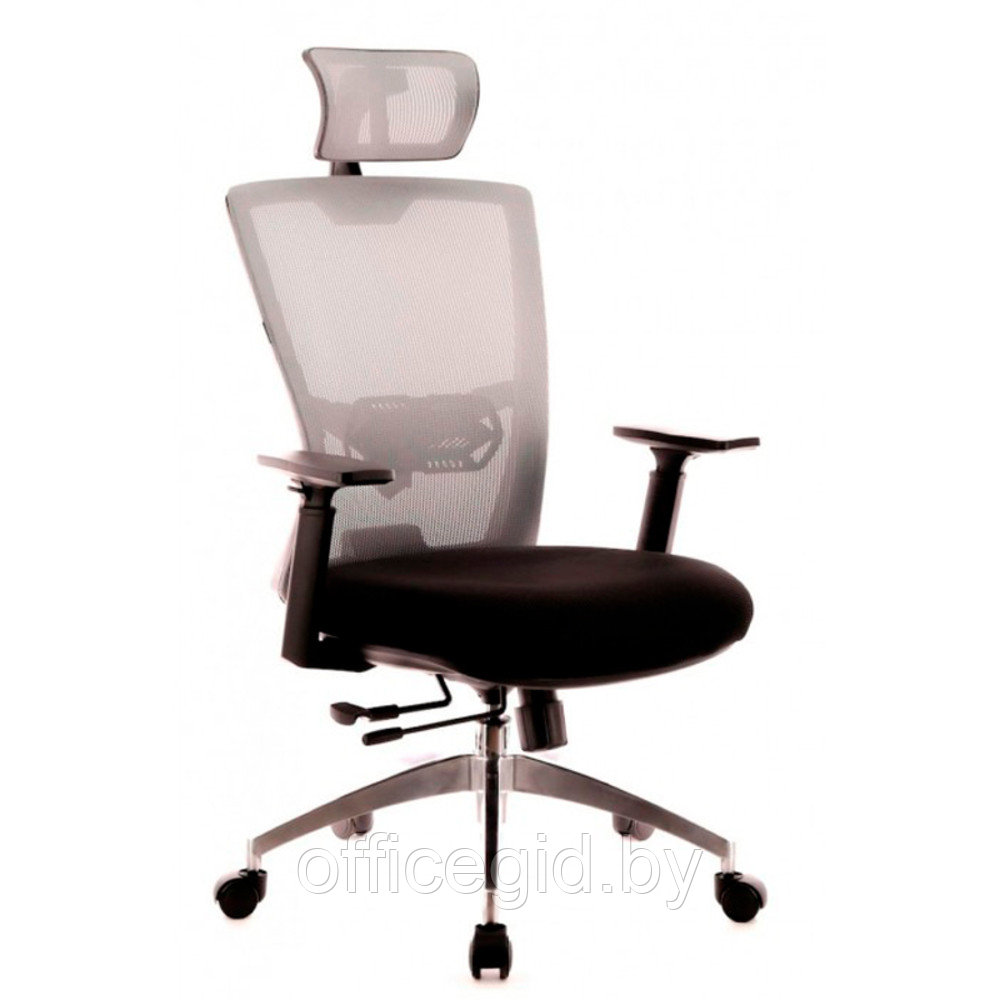 Кресло для руководителя EVERPROF "Polo", ткань, сетка, металл, черный, серый - фото 1 - id-p188893420