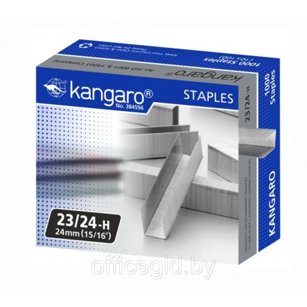 Скобы "Kangaro", 23/15, 1000 шт, металлик - фото 8 - id-p188889761