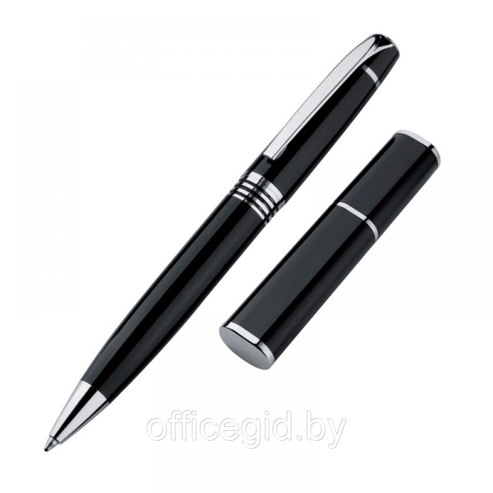 Ручка шариковая автоматическая "Mark Twain 1748103", черный, серебристый, стерж. синий - фото 2 - id-p188888880