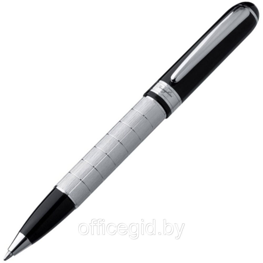 Ручка шариковая автоматическая "Ferraghini F26207", 0.7, серебристый, черный, стерж. синий - фото 1 - id-p188888881