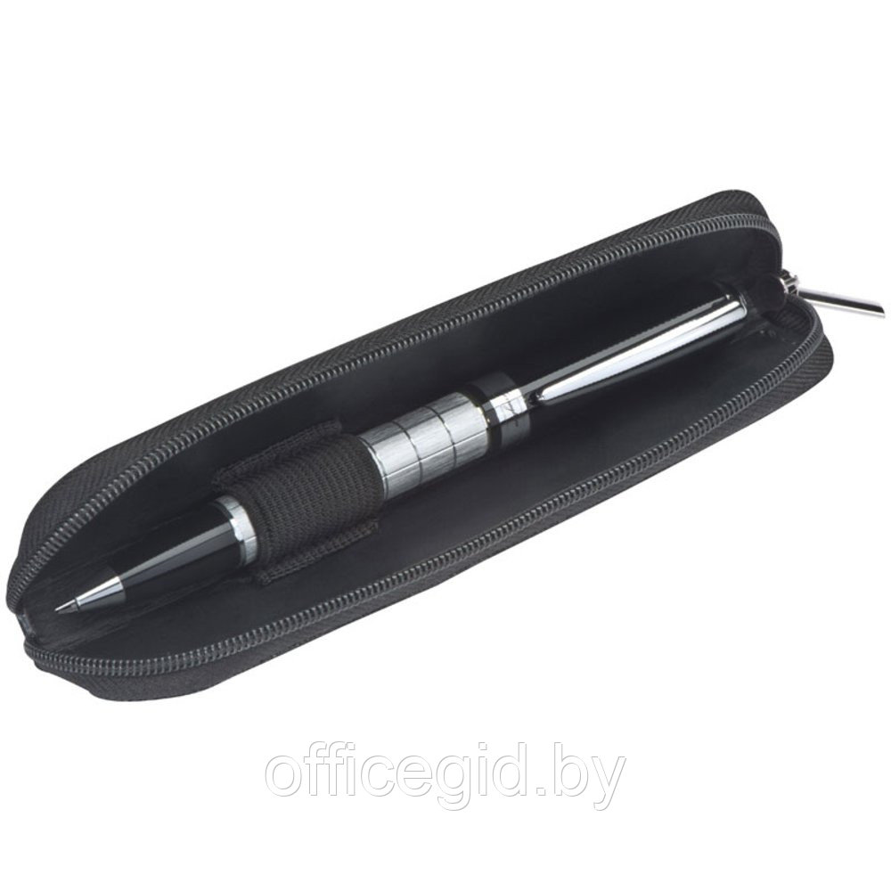 Ручка шариковая автоматическая "Ferraghini F26207", 0.7, серебристый, черный, стерж. синий - фото 2 - id-p188888881