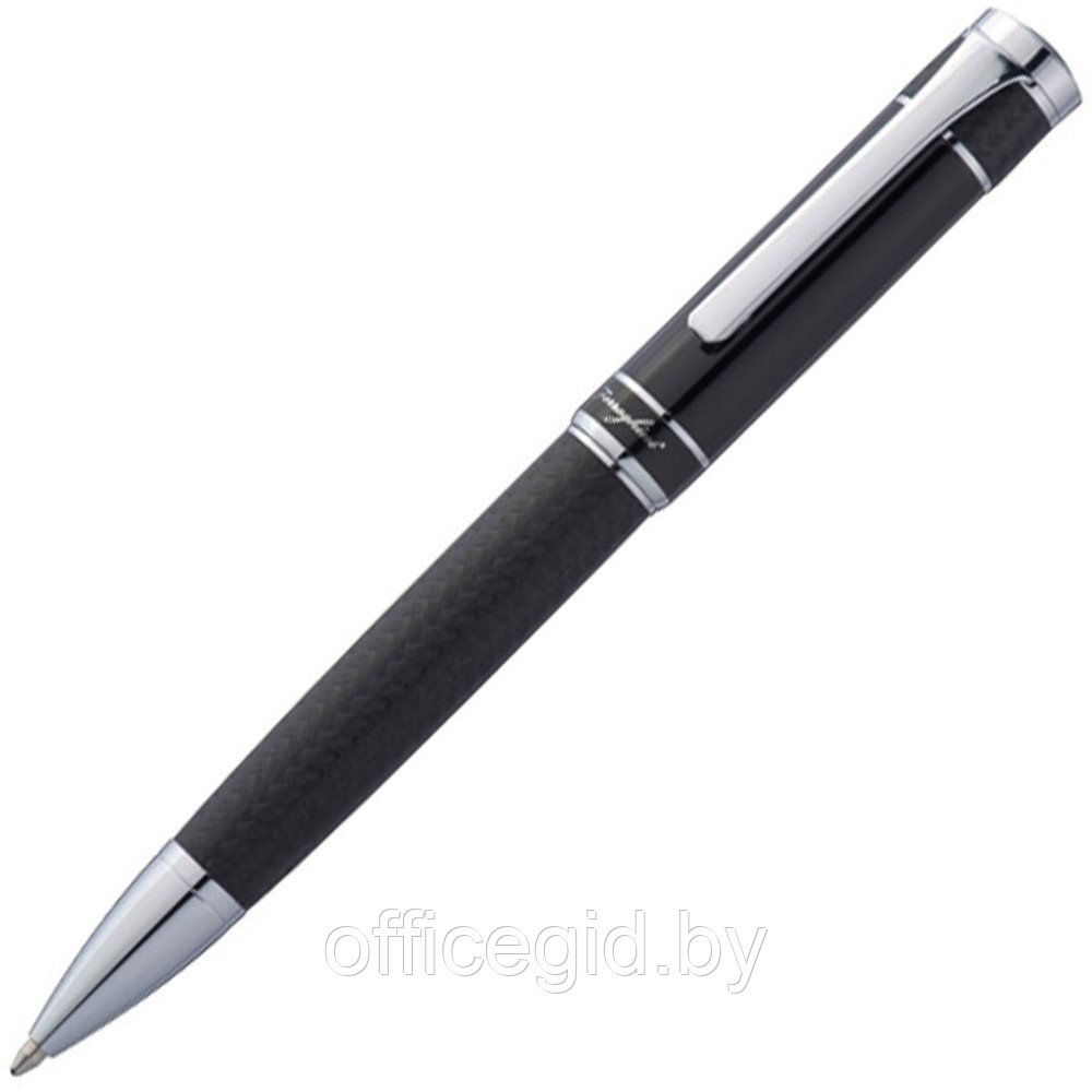 Ручка шариковая автоматическая "Ferraghini F21003", 0.7, черный, серебристый, стерж. синий - фото 1 - id-p188888883