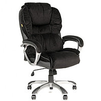Кресло для руководителя "Chairman 434", вельвет, пластик, черный