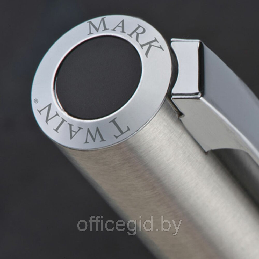 Ручка шариковая автоматическая Mark Twain "1338303", черный, серебристый, стерж. синий - фото 4 - id-p188888888