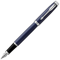 Ручка перьевая "Parker IM Matte Blue CT", F, синий, серебристый, патрон черный