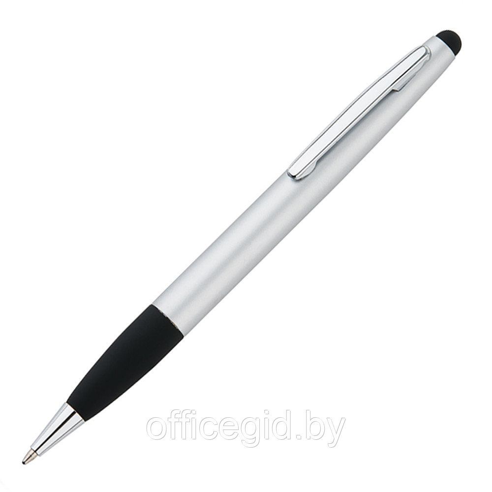 Ручка шариковая автоматическая "Touch" со стилусом, серебристый - фото 1 - id-p188888891