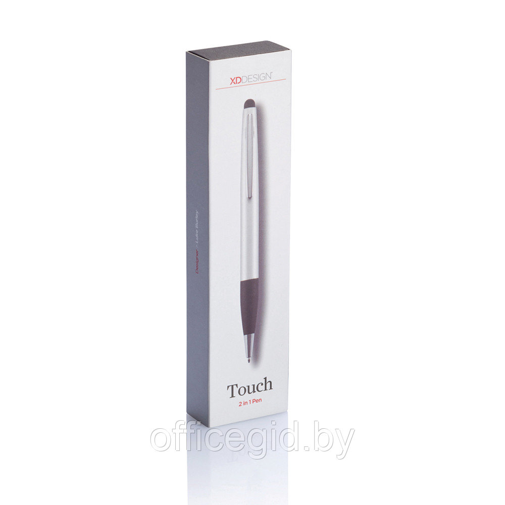 Ручка шариковая автоматическая "Touch" со стилусом, серебристый - фото 6 - id-p188888891