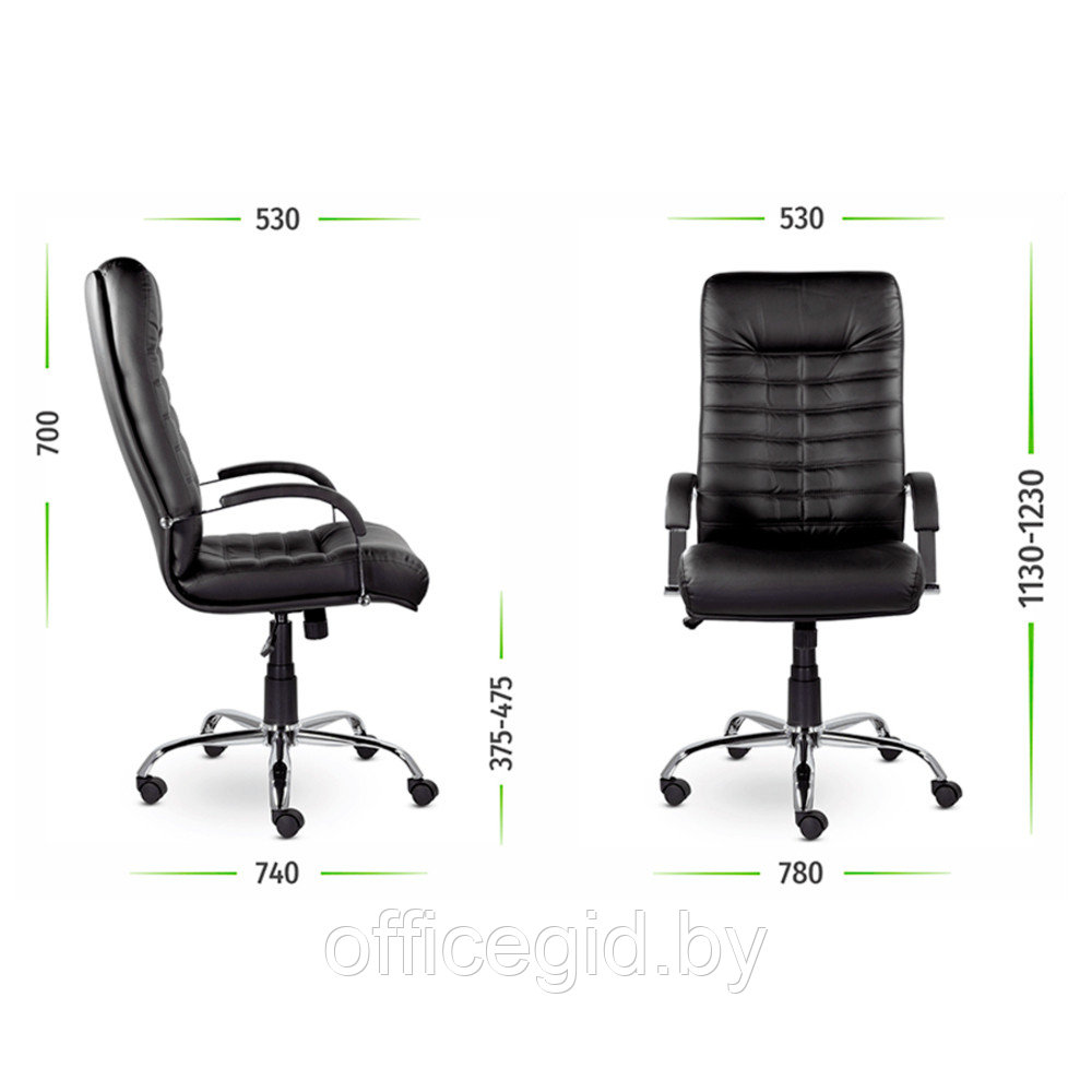 Кресло для руководителя UTFC Орион В хром, экокожа, черный - фото 6 - id-p188893436