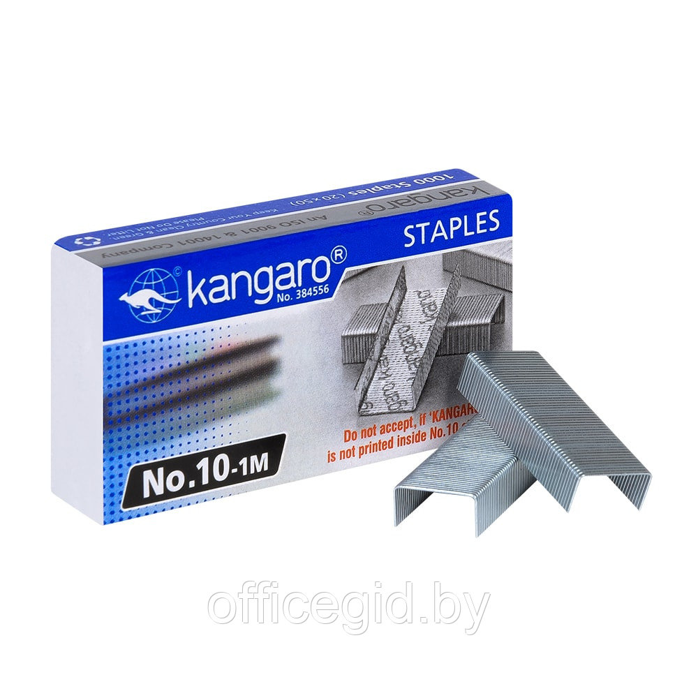 Скобы "Kangaro", №10, 1000 шт, металлик - фото 1 - id-p188889777