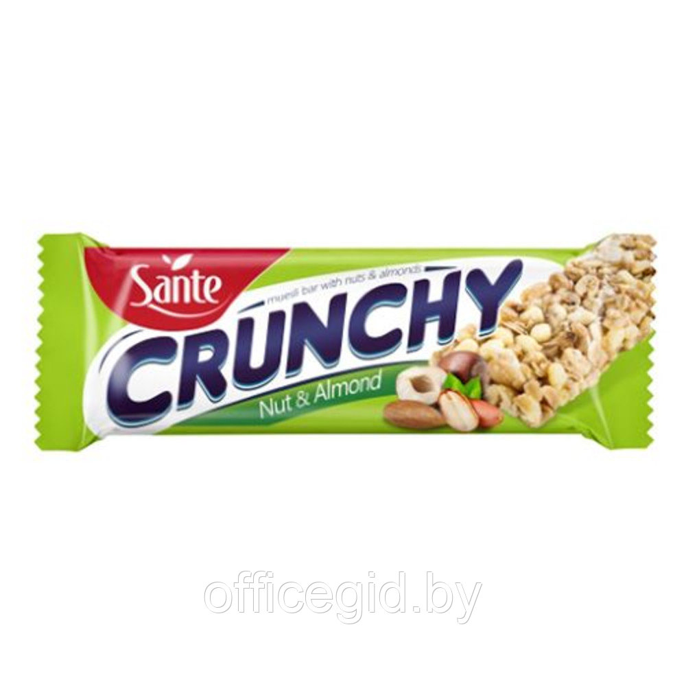 Батончик мюсли "Sante Crunchy" с лесным орехом и миндалем, 40 г - фото 1 - id-p188891615