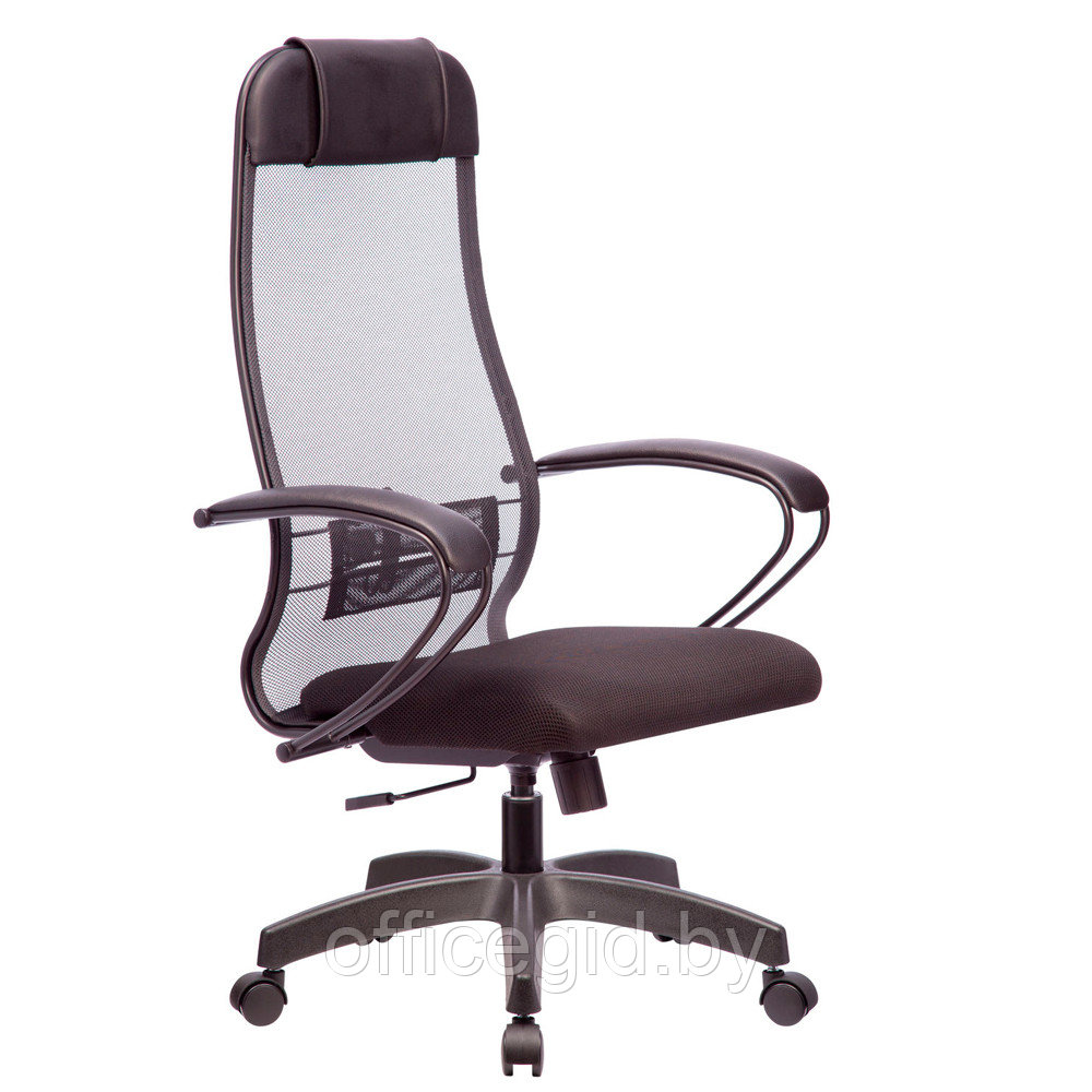 Кресло для руководителя "Metta SU-1-BP", сетка, пластик, темно-серый