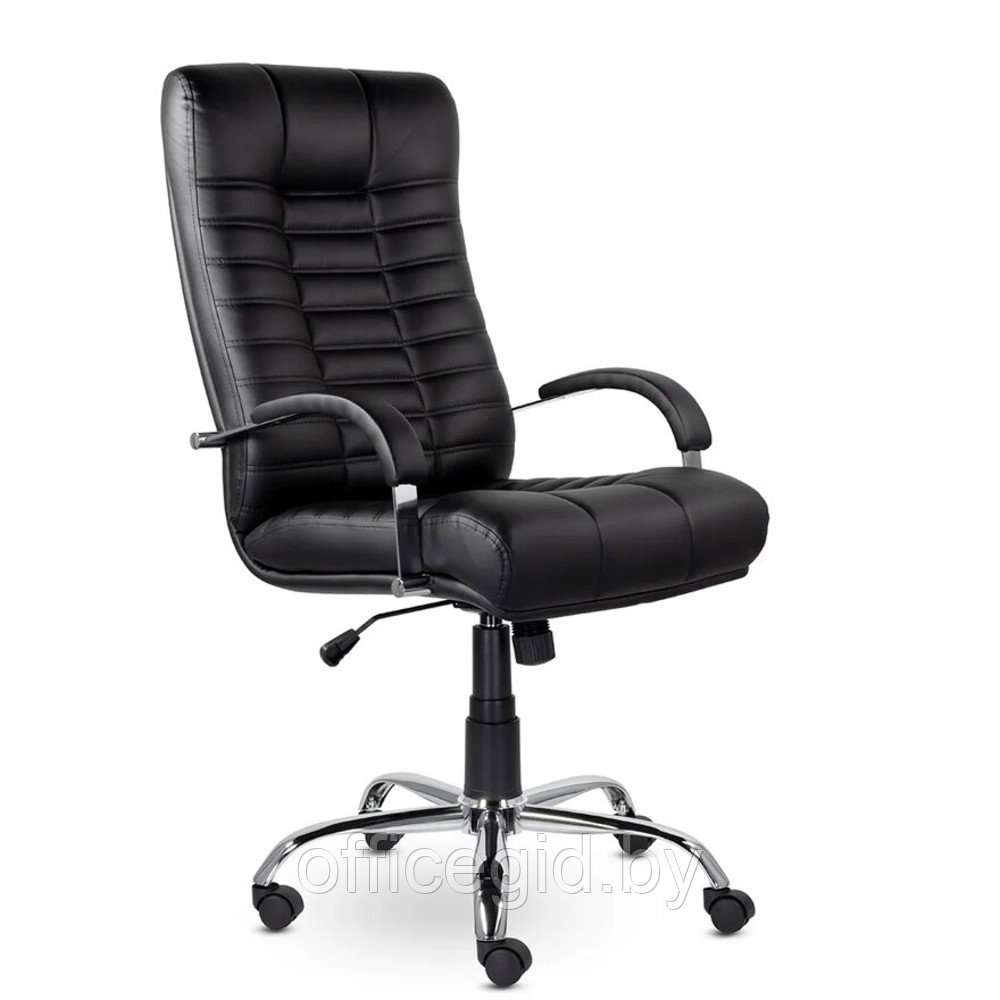 Кресло для руководителя UTFC Атлант В хром, экокожа S0401, черный - фото 1 - id-p188893444