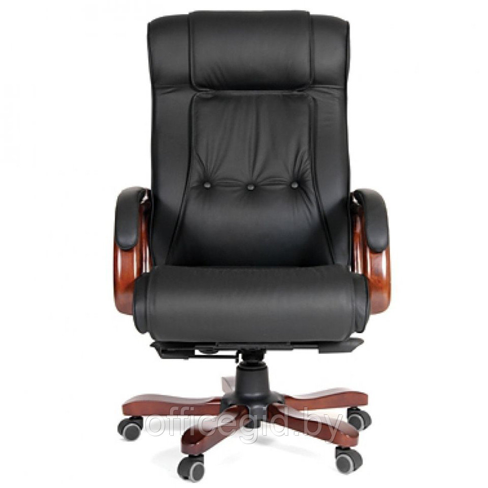 Кресло для руководителя "Chairman 653", кожа, металл, дерево, черный - фото 2 - id-p188893447