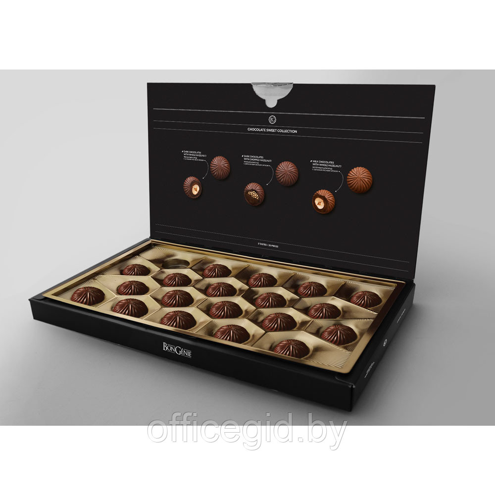 Конфеты шоколадные "Bongenie", 200 г, ассорти с лесным орехом - фото 2 - id-p188891625