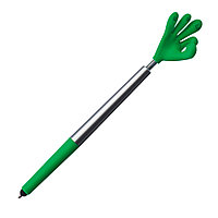 Ручка шариковая "Smile Hand", зеленый, серебристый, стерж. синий