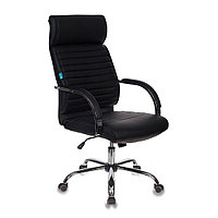 Кресло для руководителя "Бюрократ T-8010SL", кожзам, хром, черный
