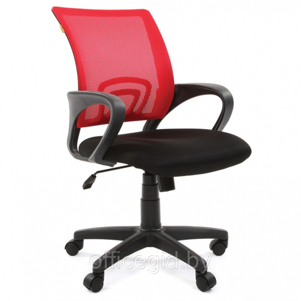 Кресло для персонала "Chairman 696", ткань, пластик, красная сетка
