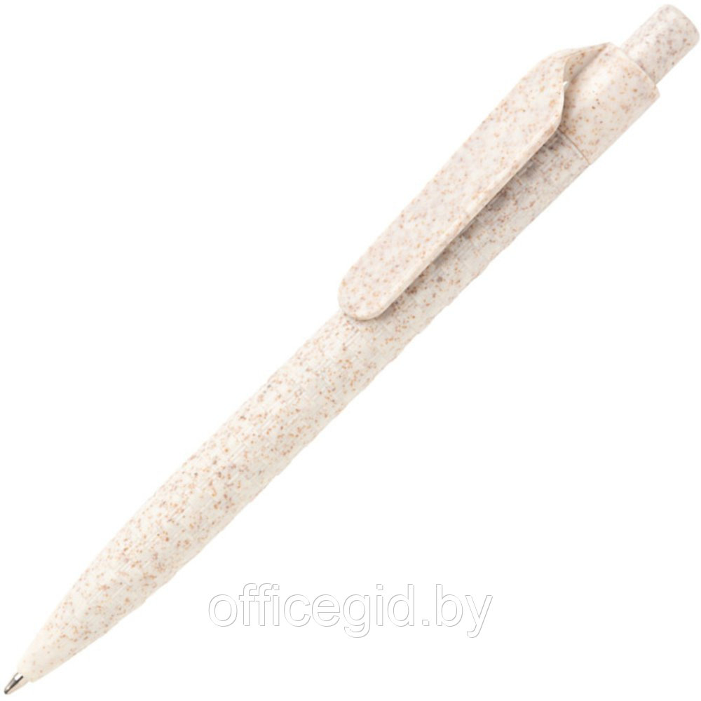 Ручка шариковая автоматическая "Wheat Straw", 1.0 мм, белый, стерж. синий - фото 1 - id-p188888930