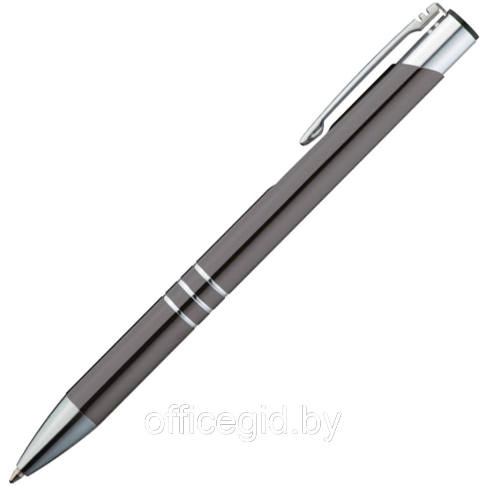Ручка шариковая автоматическая "Ascot", 0.7 мм, графит, серебристый, стерж. синий - фото 1 - id-p188888933