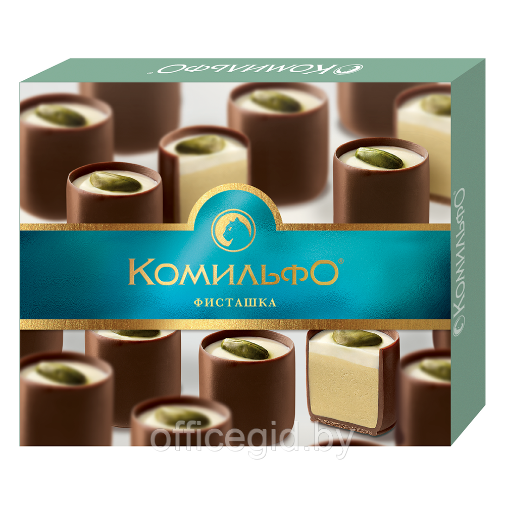 Конфеты шоколадные "Комильфо", 232 г, c двухслойной начинкой и фисташкой - фото 1 - id-p188891638