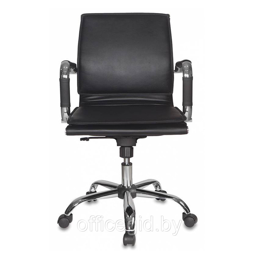 Кресло для руководителя "Бюрократ CH-993" низкая спинка, кожзам, хром, черный - фото 3 - id-p188893478