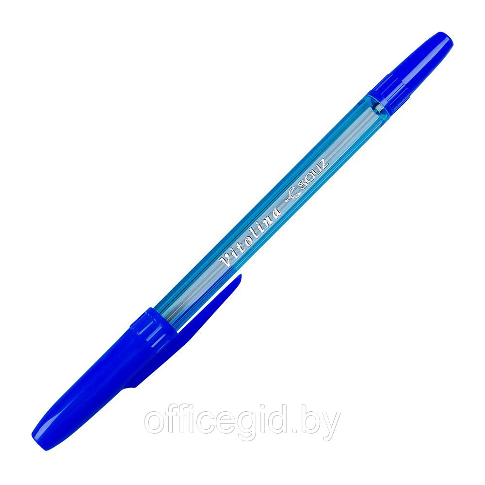 Ручка шариковая "Vitolina", 1.0 мм, прозрачный, стерж. синий - фото 1 - id-p188888936