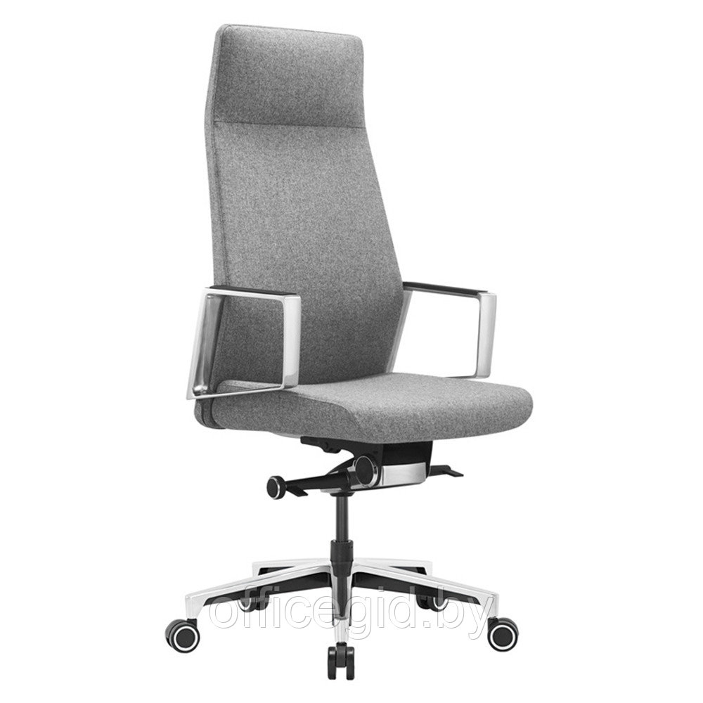 Кресло руководителя Бюрократ "JONS", ткань, алюминий, серый - фото 1 - id-p188893485