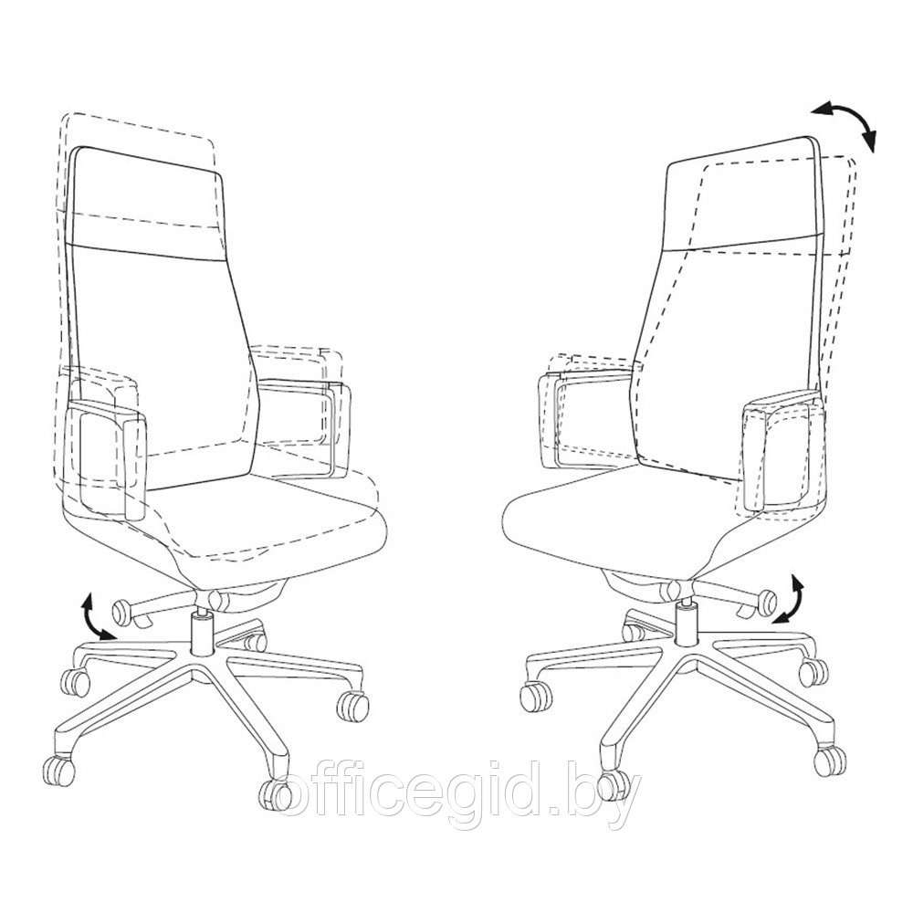 Кресло руководителя Бюрократ "JONS", ткань, алюминий, серый - фото 5 - id-p188893485
