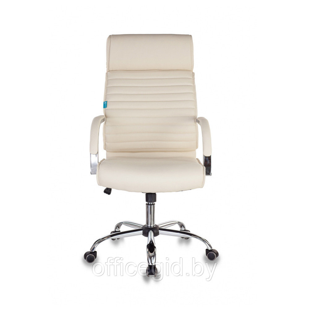 Кресло для руководителя "Бюрократ T-8010SL", кожзам, хром, слоновая кость - фото 3 - id-p188893488