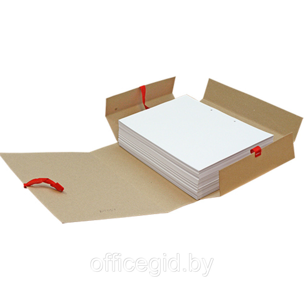 Папка для бумаг с завязками, 80 мм, 4 завязки, крафт - фото 3 - id-p188888058