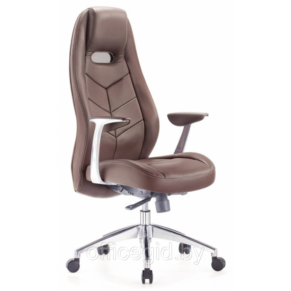 Кресло для руководителя "Бюрократ ZEN", кожа, алюминий, коричневый - фото 1 - id-p188893499