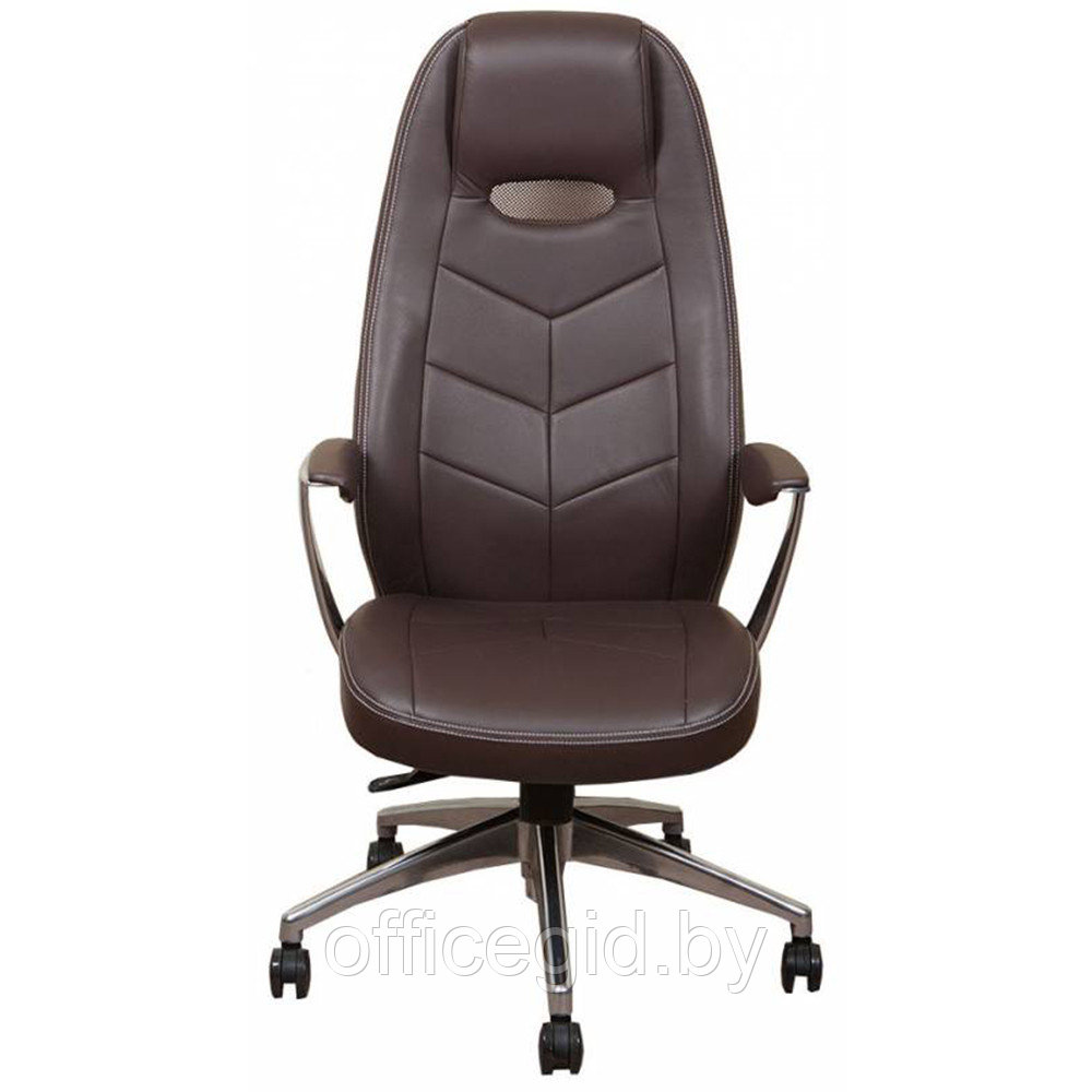 Кресло для руководителя "Бюрократ ZEN", кожа, алюминий, коричневый - фото 2 - id-p188893499