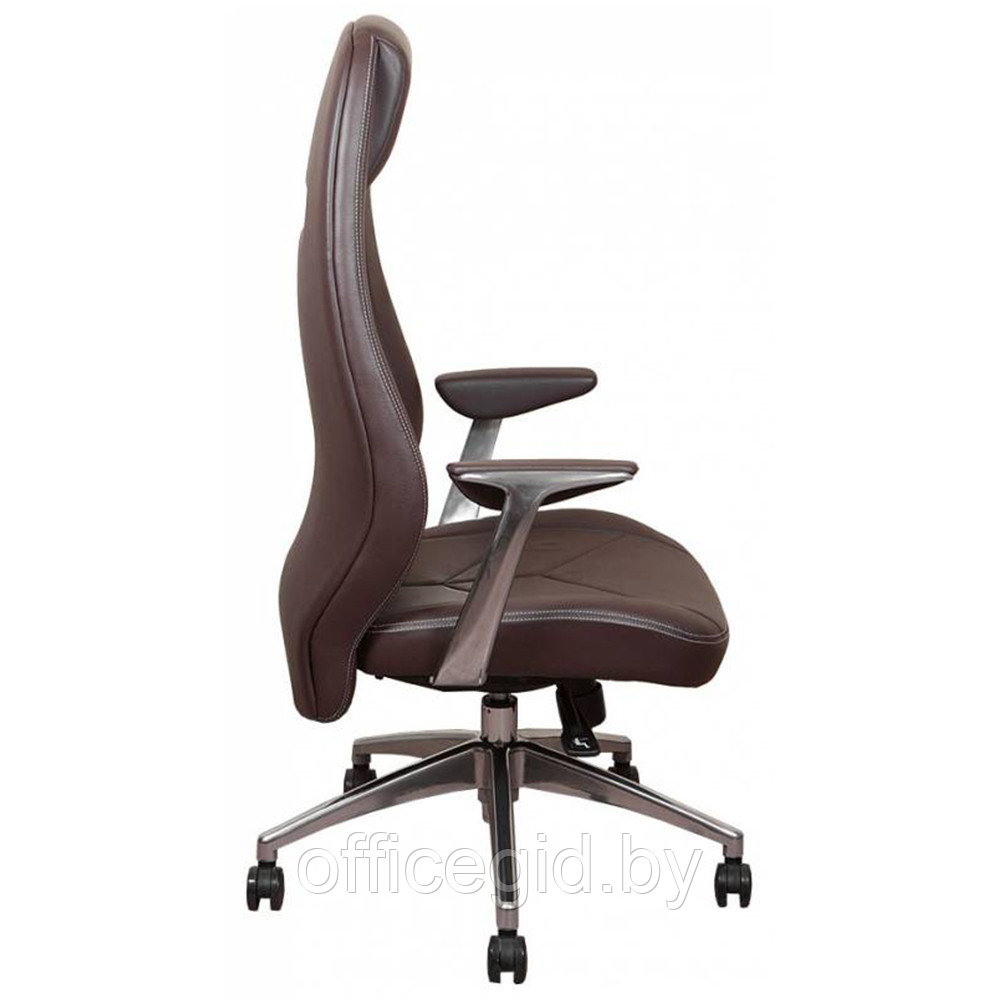 Кресло для руководителя "Бюрократ ZEN", кожа, алюминий, коричневый - фото 3 - id-p188893499