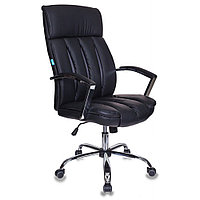 Кресло для руководителя "Бюрократ T-8000SL", кожзам, хром, черный, серый