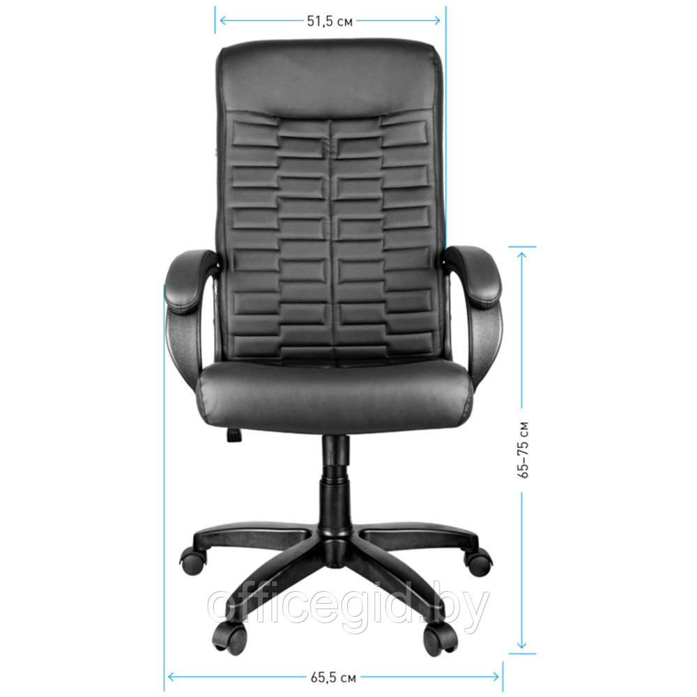 Кресло для руководителя Helmi HL-E80 "Ornament", экокожа, пластик, черный - фото 3 - id-p188893514